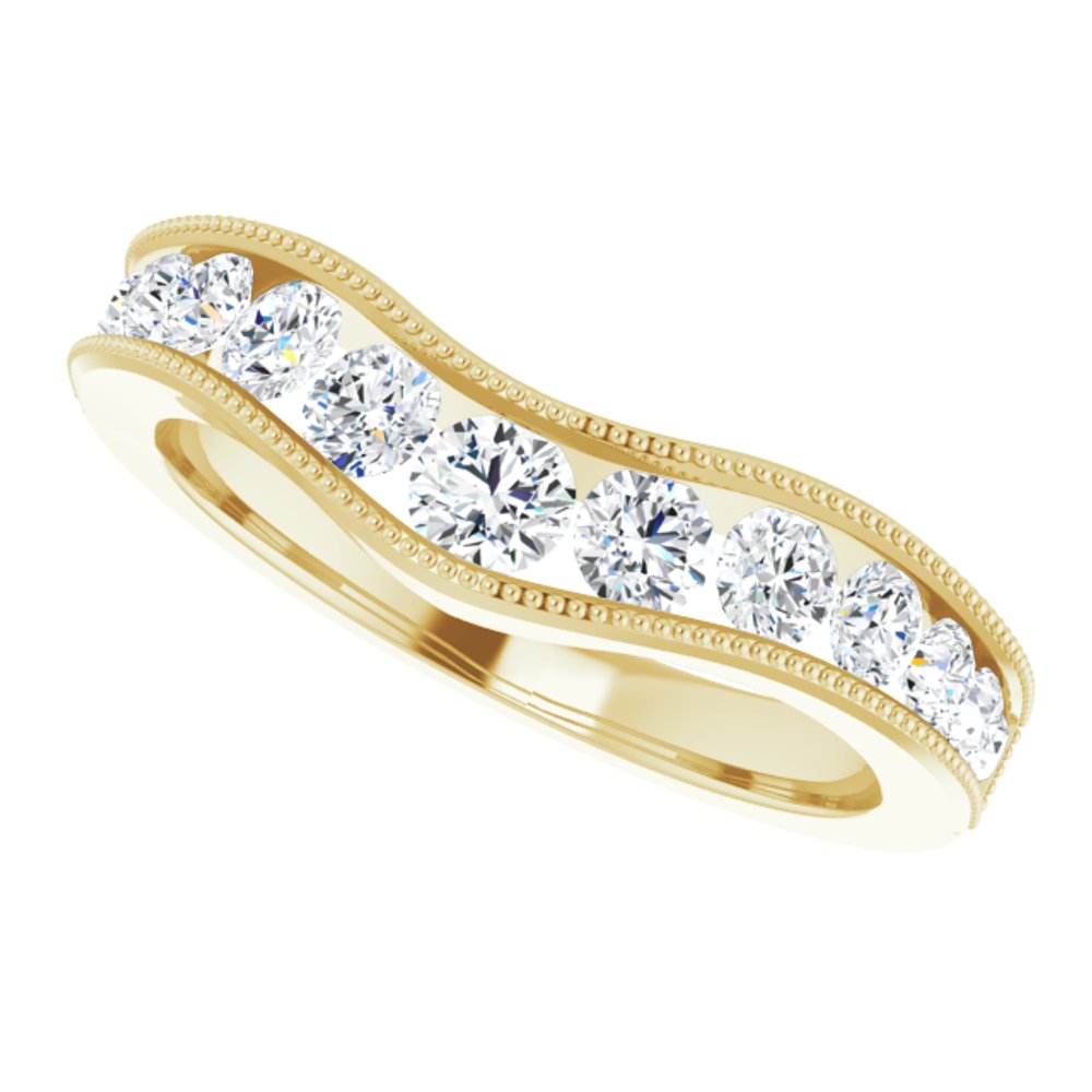 14K Yellow 3/4 CTW Lab-Grown Diamond Contour Band