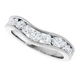 14K White 3/4 CTW Natural Diamond Contour Band