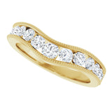 14K Yellow 3/4 CTW Lab-Grown Diamond Contour Band