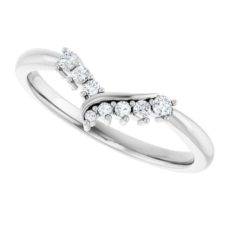14K White Gold 1/8 CTW Natural Diamond Contour Band