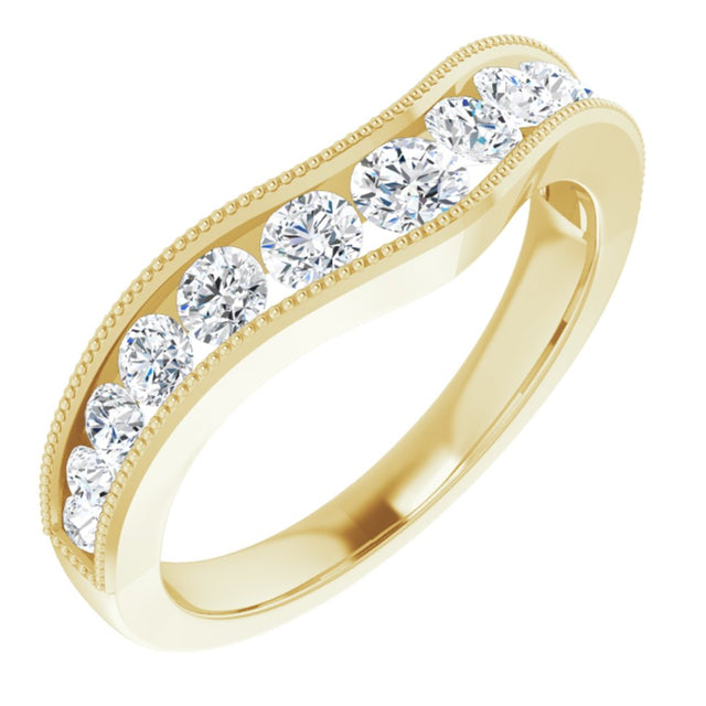 14K Yellow 3/4 CTW Lab-Grown Diamond Contour Band