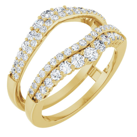 14K White 1 CTW Natural Diamond Ring Guard