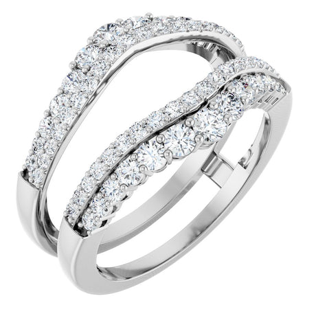 14K White Gold 1 CTW Natural Diamond Ring Guard