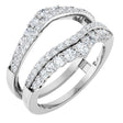 14K White Gold 1 CTW Natural Diamond Ring Guard