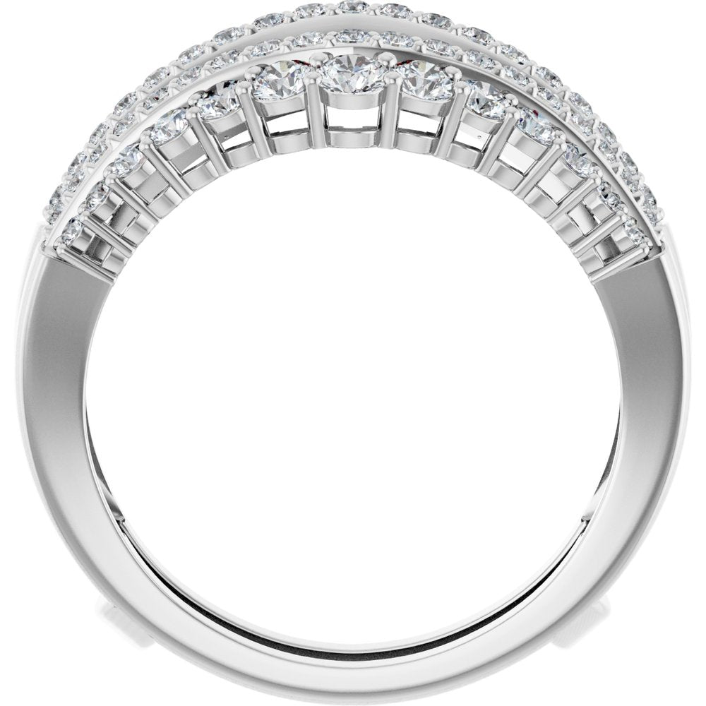 14K White 1 CTW Natural Diamond Ring Guard