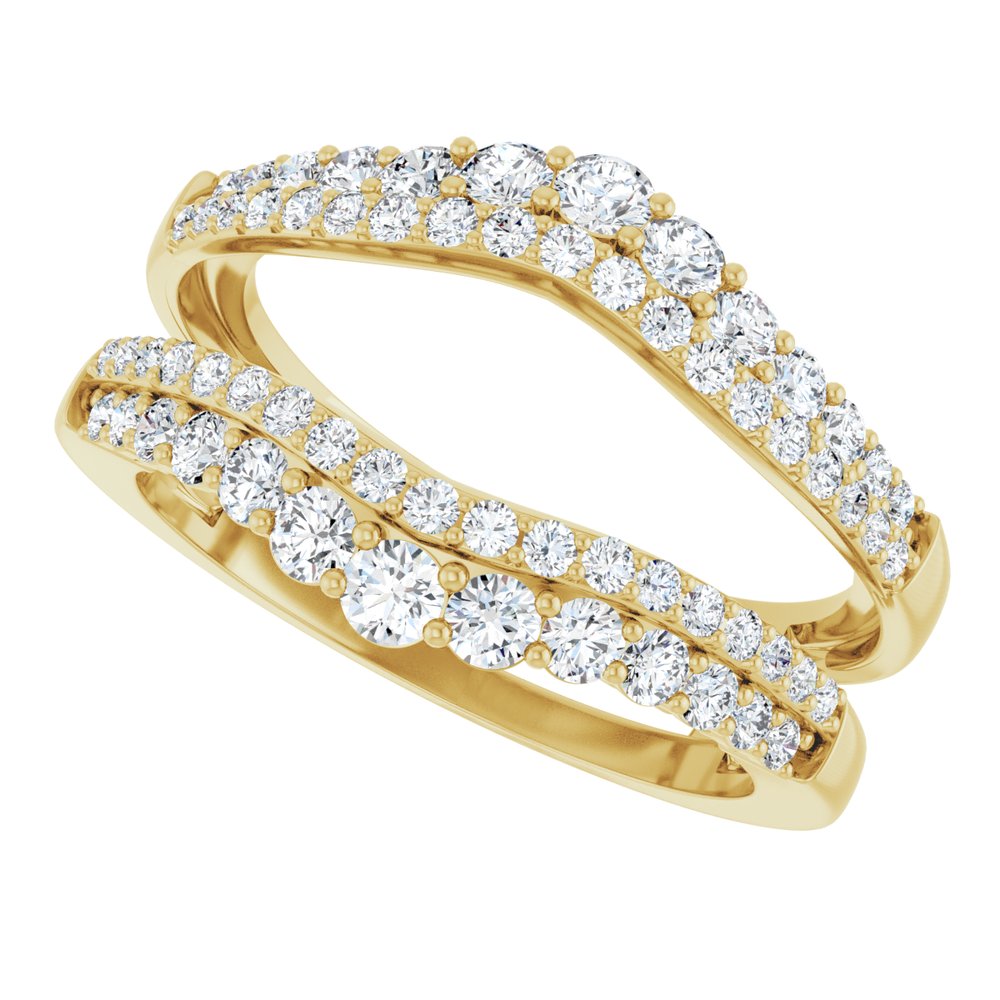 14K White 1 CTW Natural Diamond Ring Guard