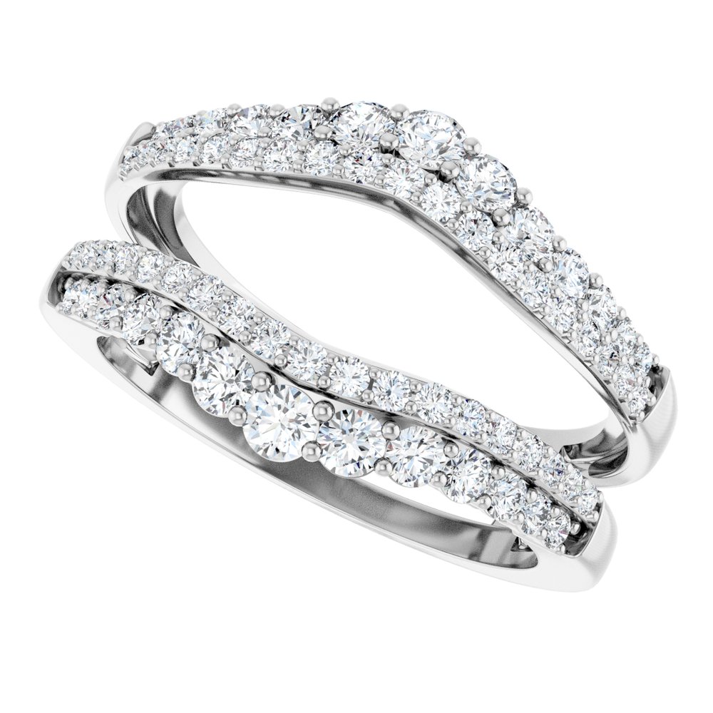 14K White Gold 1 CTW Lab-Grown Diamond Ring Guard