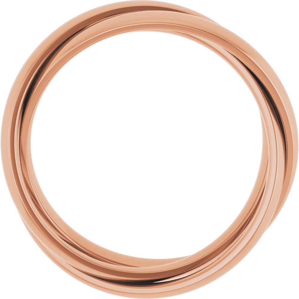 14K Rose Three Band Rolling Ring