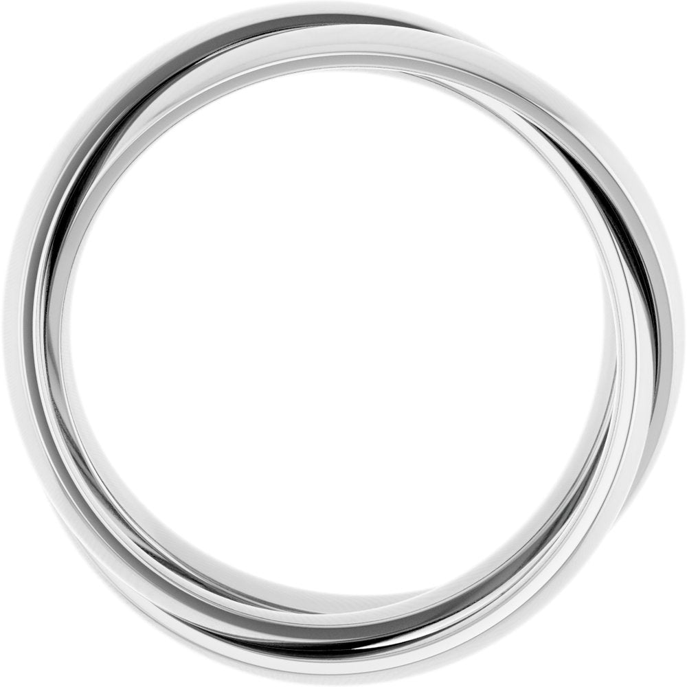14K White Gold Three-Piece Rolling Band Size 5