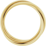 14K Yellow Three-Piece Rolling Band Size 7