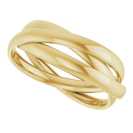 14K Yellow Gold Three-Piece Rolling Band Size 4