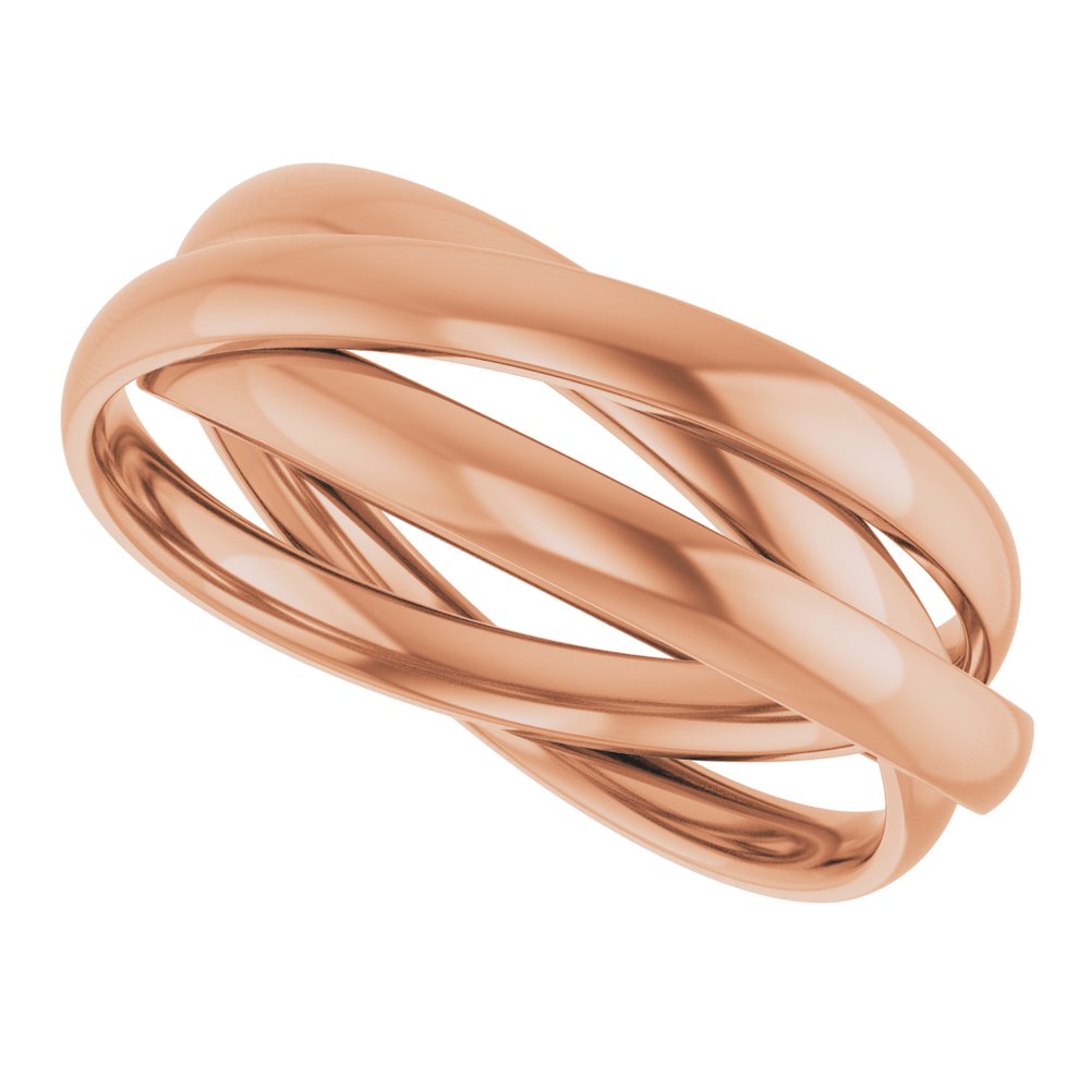14K Rose Three-Piece Rolling Band