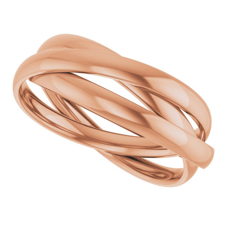 14K Rose Three-Piece Rolling Band