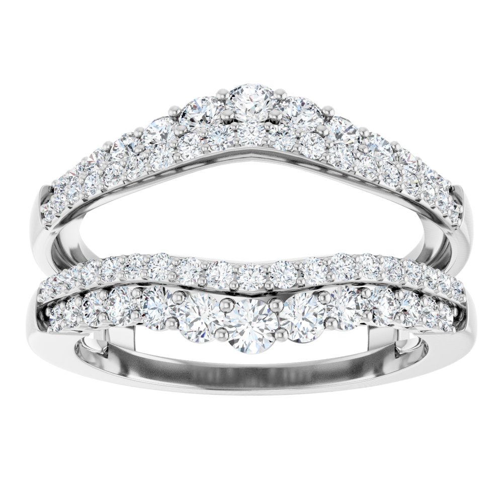 14K White 1 CTW Natural Diamond Ring Guard