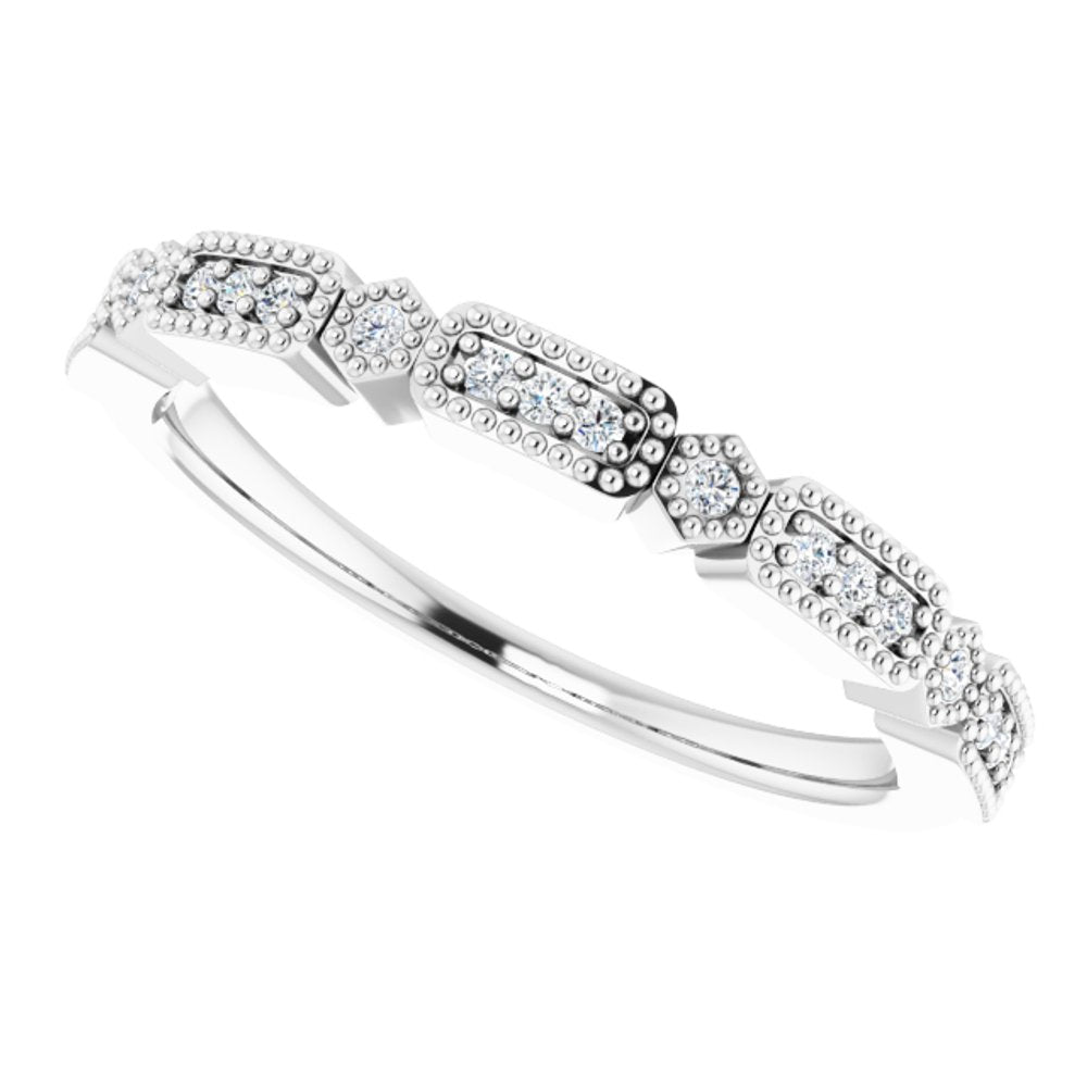 14K White 1/10 CTW Natural Diamond Anniversary Band