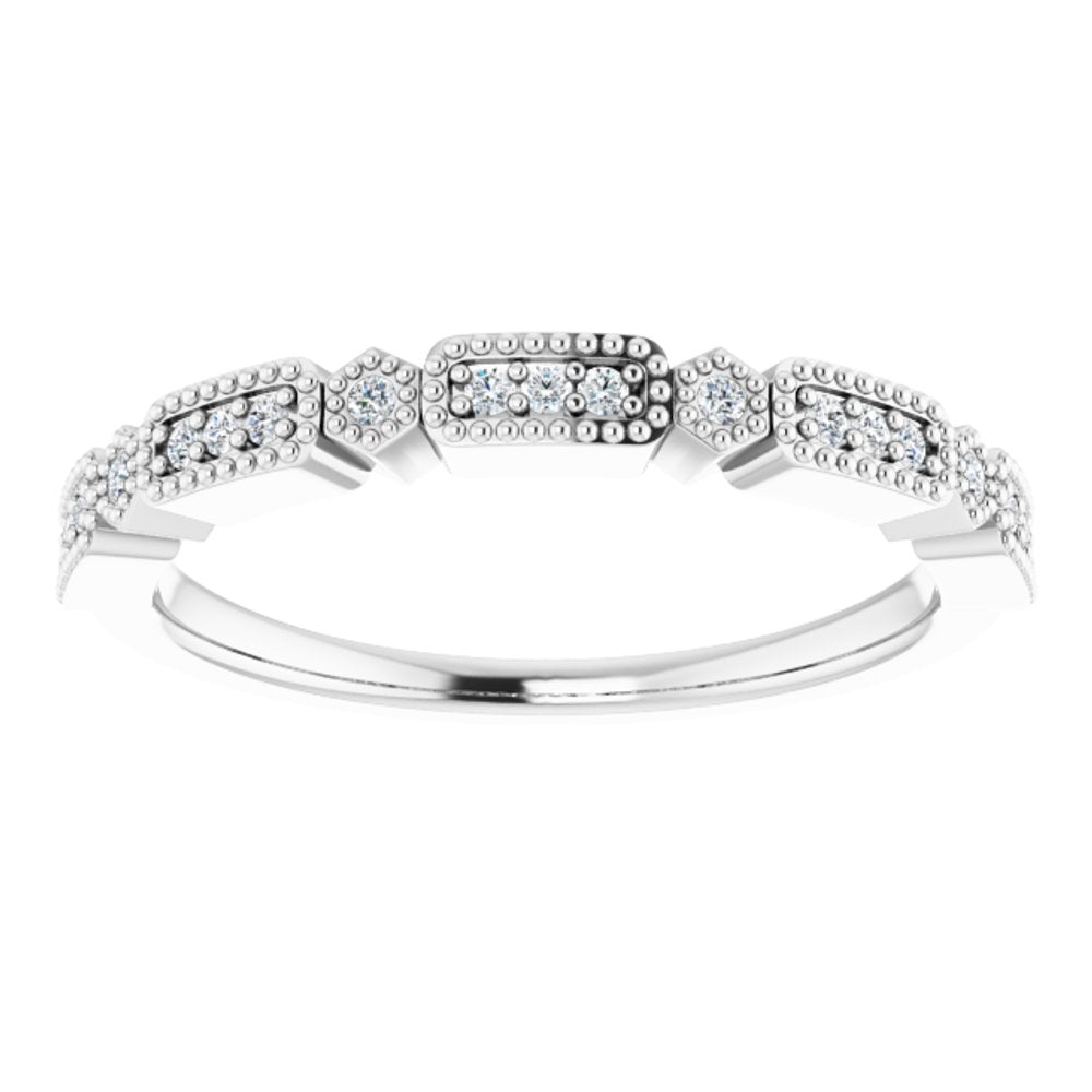 14K White 1/10 CTW Natural Diamond Anniversary Band