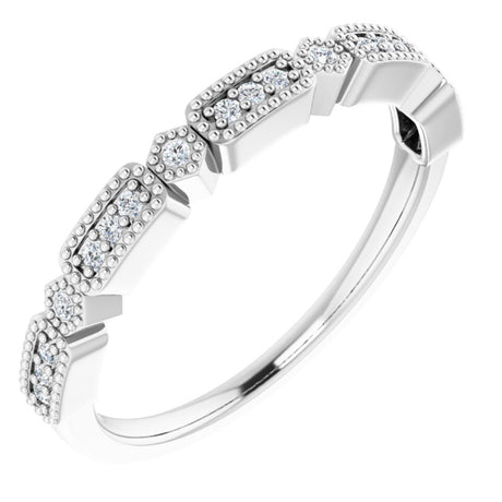 14K White 1/10 CTW Natural Diamond Anniversary Band