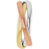 14K White/Yellow/Rose Gold Three-Piece Rolling Band Size 5.5