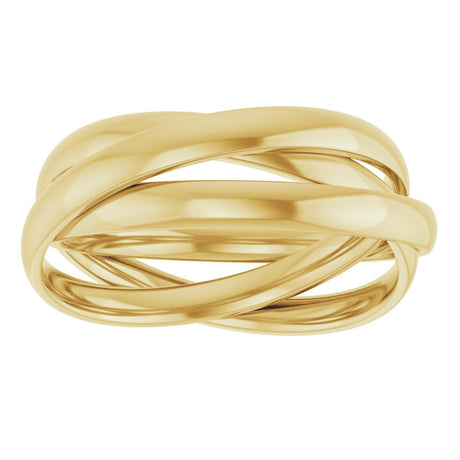 14K Yellow Gold Three-Piece Rolling Band Size 4