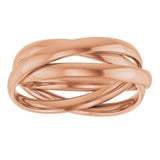 14K Rose Three-Piece Rolling Band
