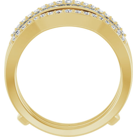14K Yellow 3/4 CTW Natural Diamond Ring Guard