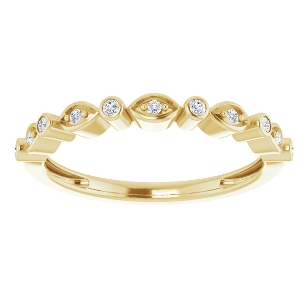 14K Yellow 1/8 CTW Natural Diamond Stackable Anniversary Band