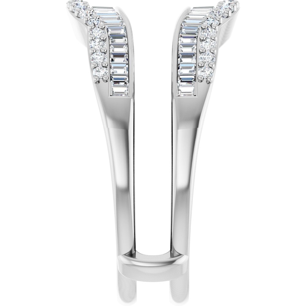 14K White 3/4 CTW Natural Diamond Ring Guard