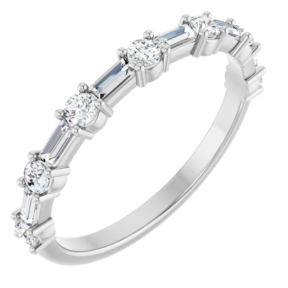 14K White 1/2 CTW Lab-Grown Diamond Anniversary Band