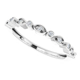 14K White 1/8 CTW Natural Diamond Stackable Anniversary Band