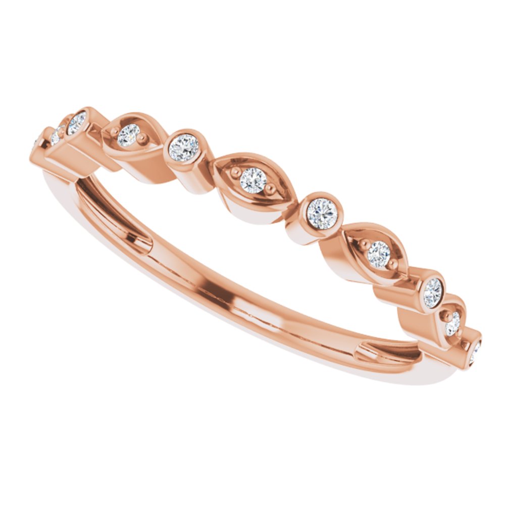 14K Rose 1/8 CTW Natural Diamond Stackable Anniversary Band