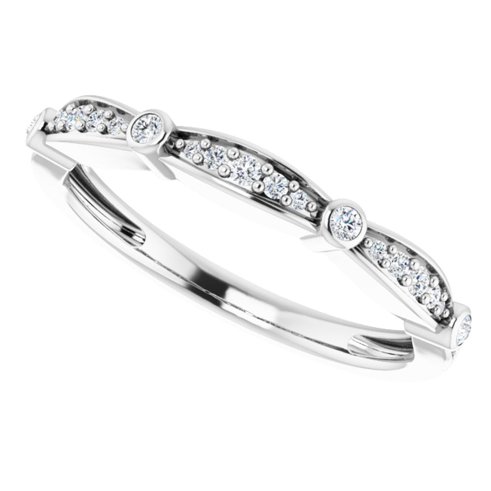 14K White 1/8 CTW Natural Diamond Stackable Anniversary Band