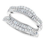 14K White 3/4 CTW Natural Diamond Ring Guard
