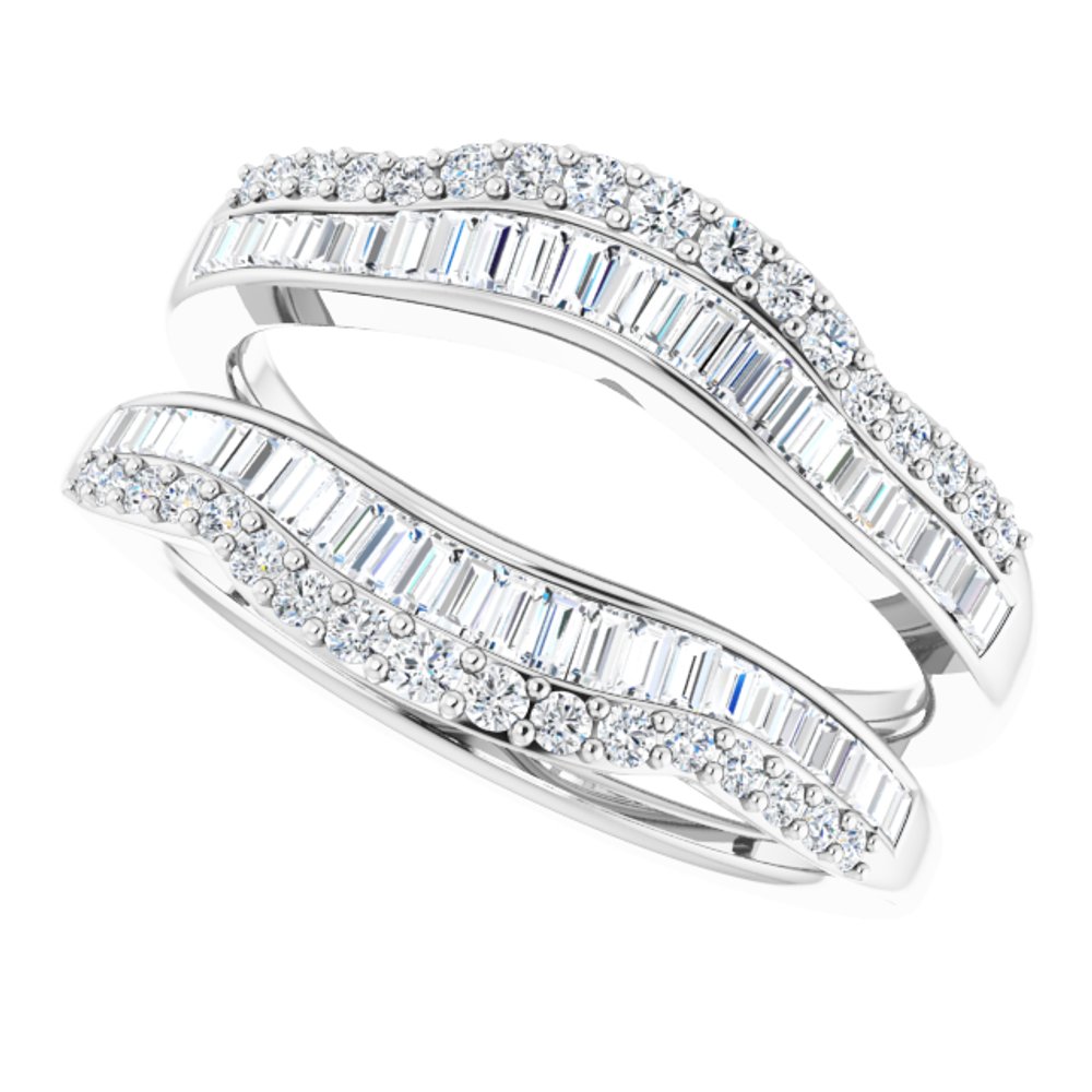 14K White 3/4 CTW Natural Diamond Ring Guard