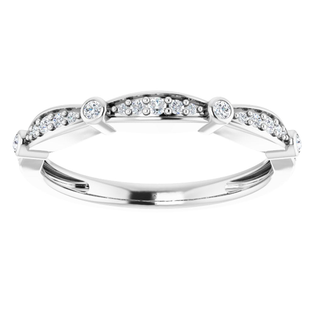 14K White 1/8 CTW Natural Diamond Stackable Anniversary Band