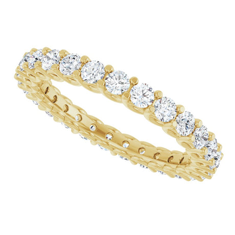 14K Yellow 9/10 CTW Natural Diamond Eternity Band Size 7