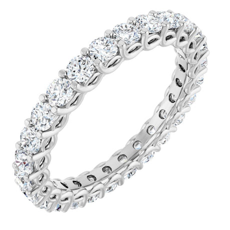 14K White 1 1/2 CTW Natural Diamond Eternity Band Size 7