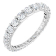 14K White 1 1/3 CTW Natural Diamond Graduated Eternity Band Size 7