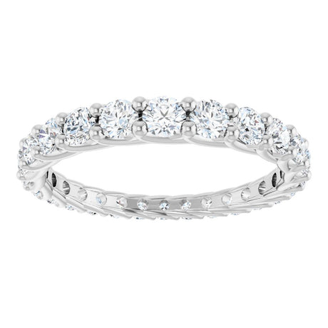14K White Gold 1 1/3 CTW Natural Diamond Graduated Eternity Band Size 7
