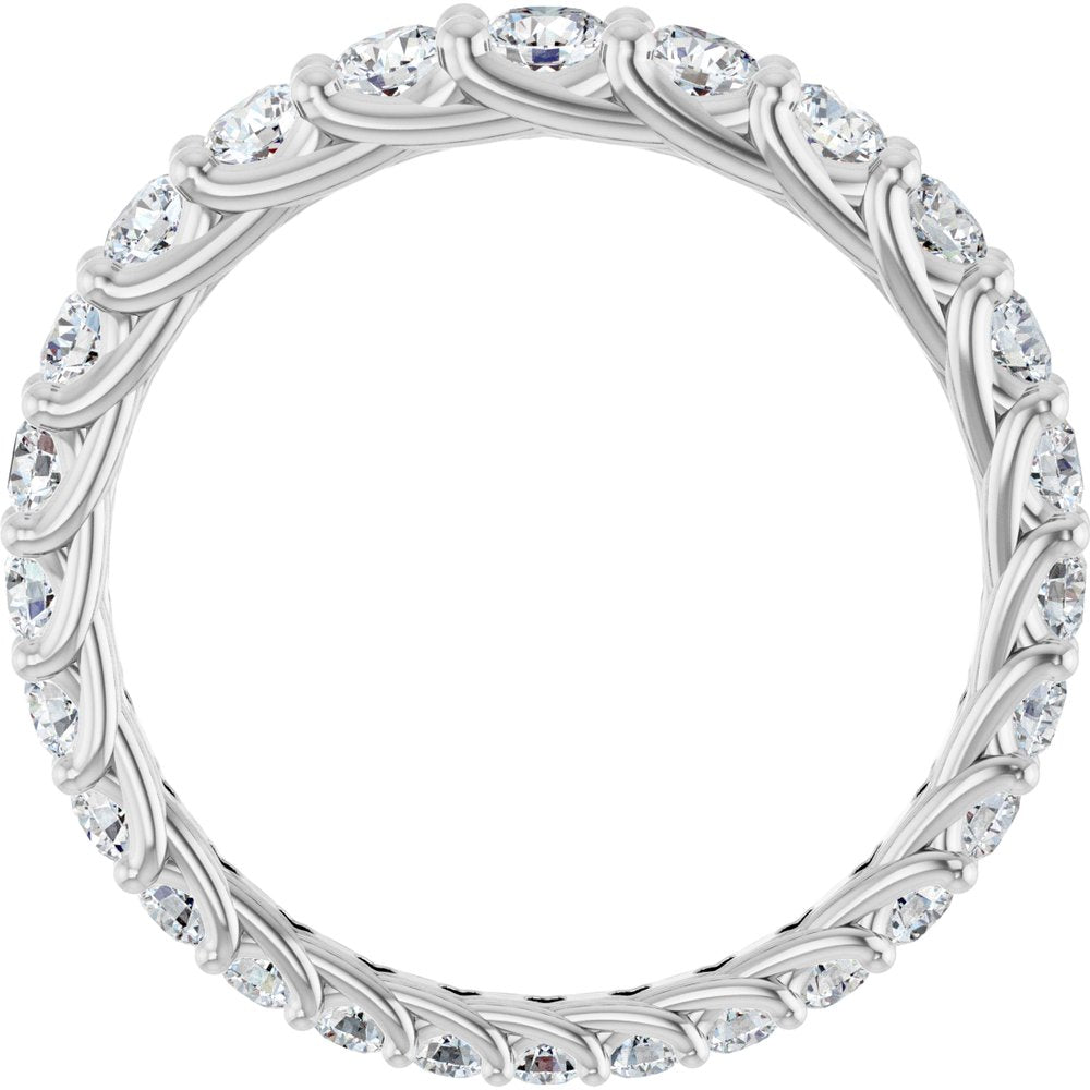 14K White Gold 1 1/3 CTW Natural Diamond Graduated Eternity Band Size 7