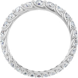 14K White Gold 1 1/3 CTW Natural Diamond Graduated Eternity Band Size 7