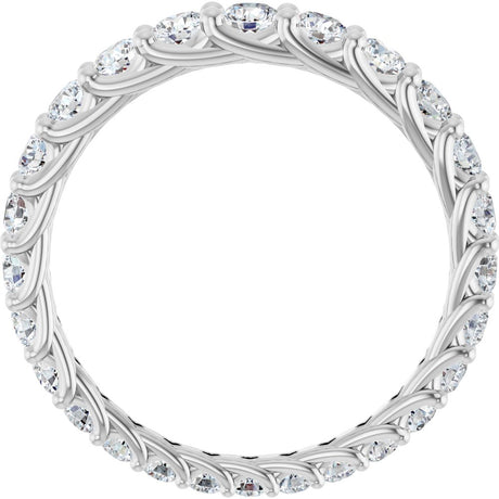 14K White Gold 1 1/3 CTW Natural Diamond Graduated Eternity Band Size 7