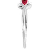 14K White Gold Lab-Grown Ruby Ring  