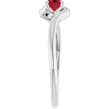 14K White Gold Lab-Grown Ruby Ring  