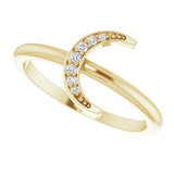 14K Yellow .04 CTW Natural Diamond Stackable Crescent Ring