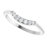 14K White Gold 1/8 CTW Natural Diamond Contour Band