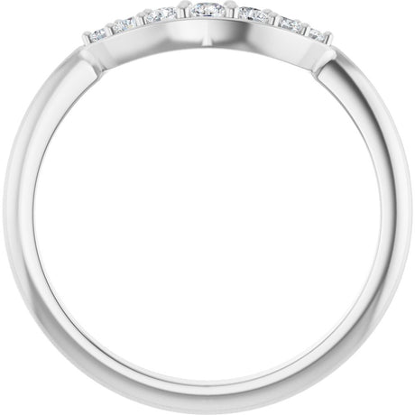 Platinum 1/6 CTW Natural Diamond Contour Band
