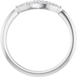 14K White 1/6 CTW Natural Diamond Contour Band