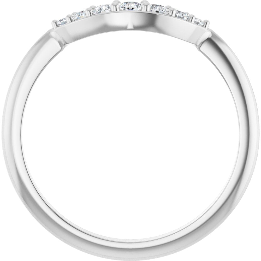 Platinum 1/6 CTW Natural Diamond Contour Band