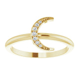 14K Yellow .04 CTW Natural Diamond Stackable Crescent Ring