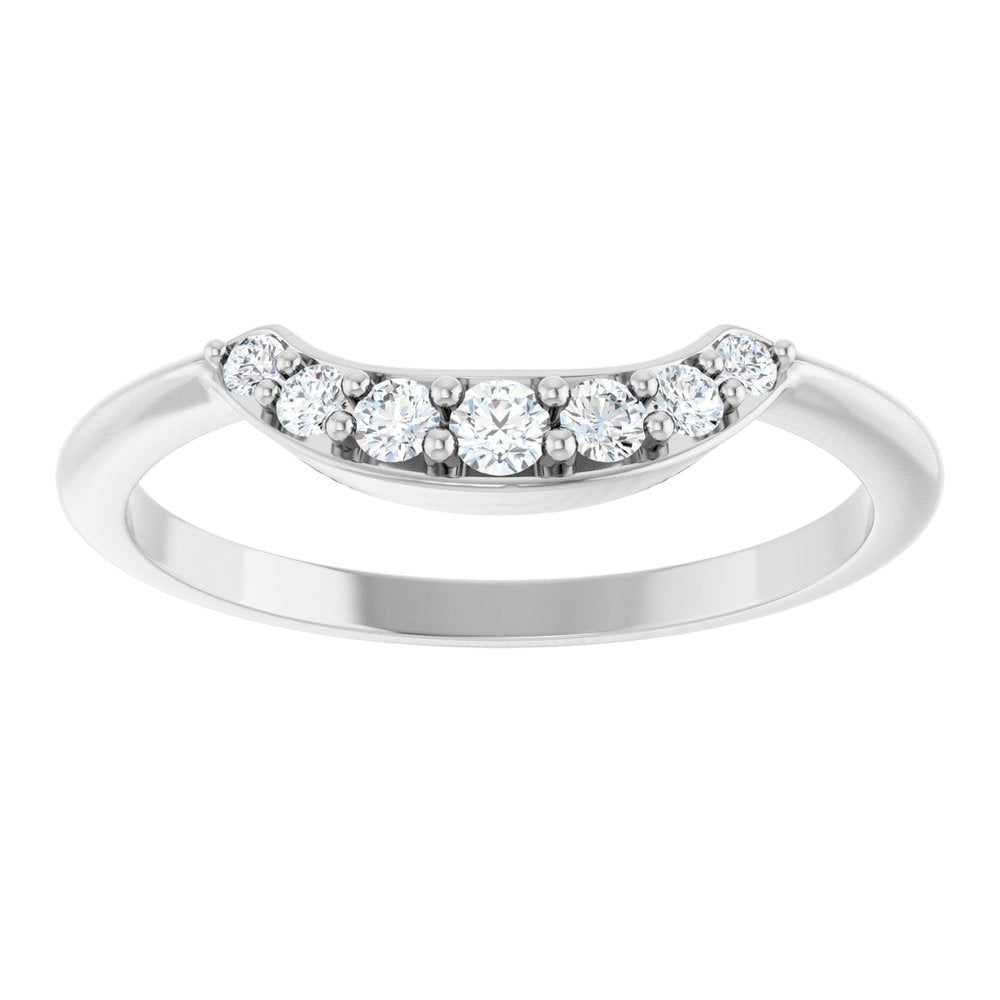 14K White 1/6 CTW Natural Diamond Contour Band